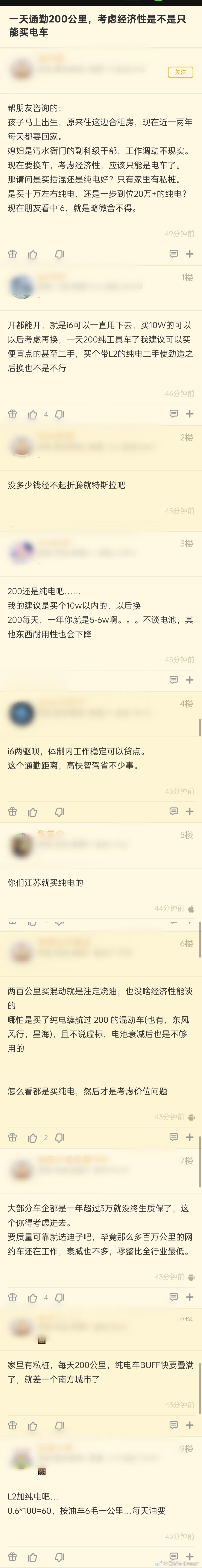 一天通勤200公里，考虑经济的话是不是只能买电车？ ​​​