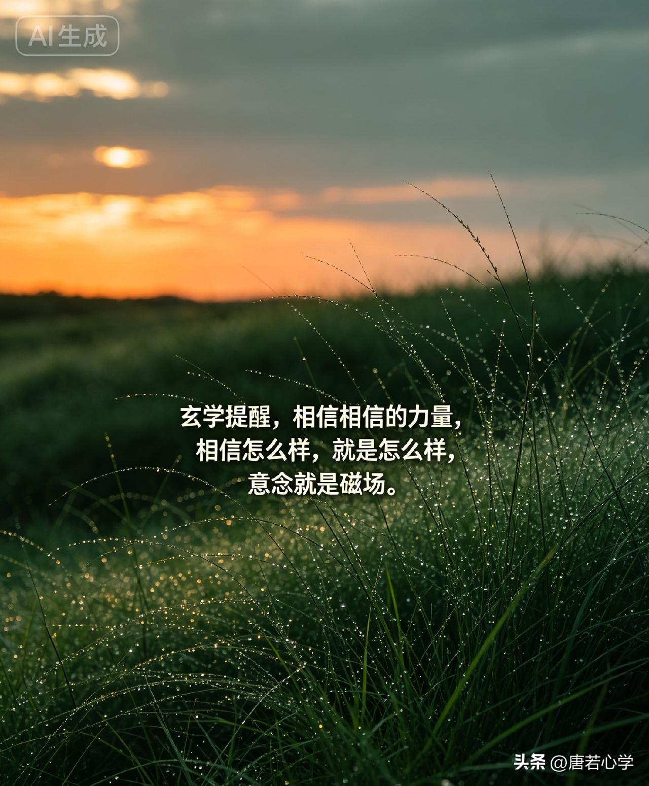 玄学提醒，相信相信的力量，相信怎么样，就是怎么样，意念就是磁场。

《秘密》里有