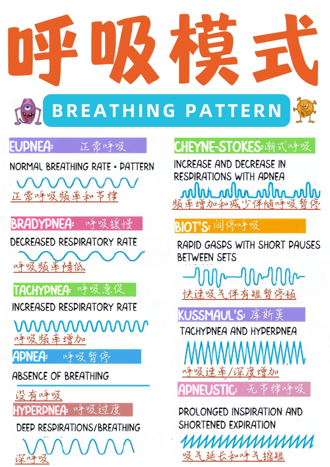 备考RN/呼吸模式！！学！！单词