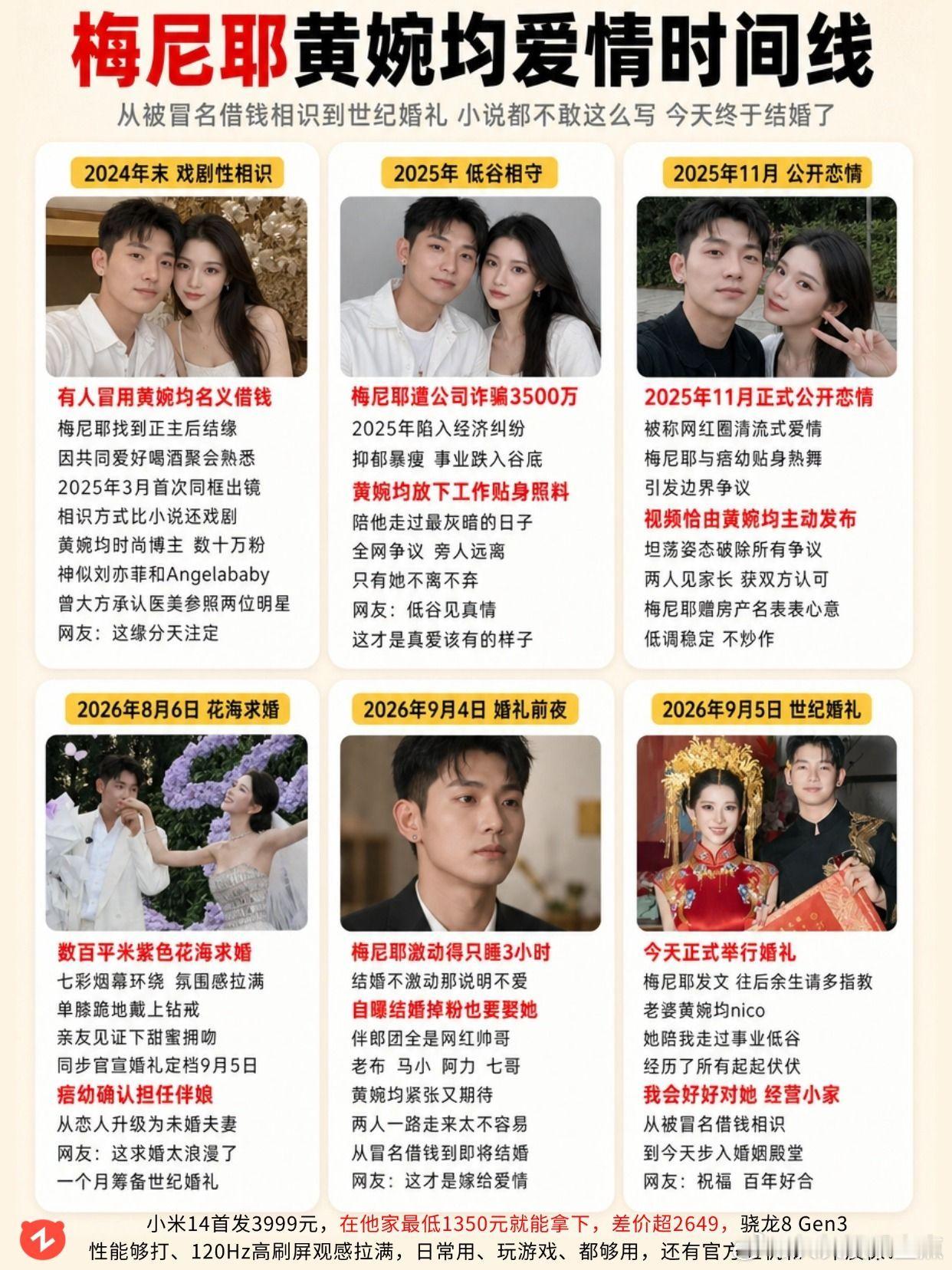梅尼耶黄婉均爱情时间线，小说都不敢这么写。梅尼耶 黄婉均 梅尼耶黄婉均结婚 网红