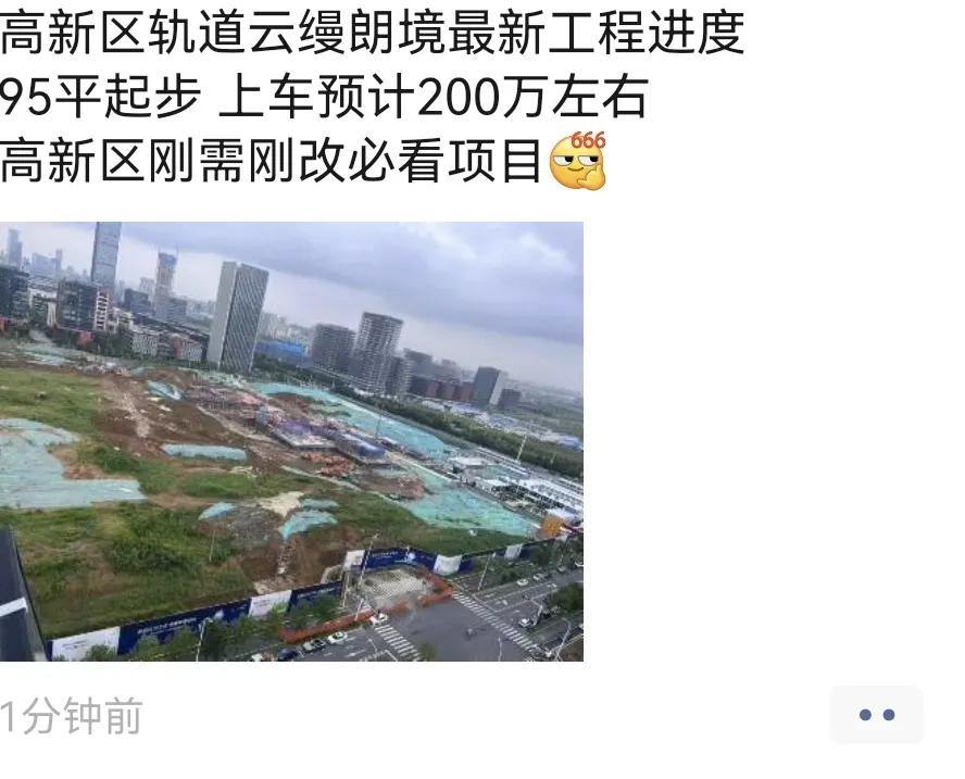 合肥轨道高新区的新盘。假如要为了支持地铁建设就要去买。95平的预计200万，在中