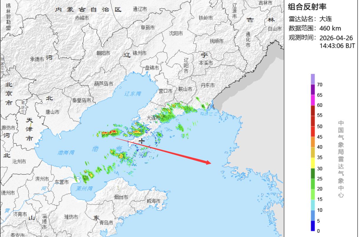 下午15：00市区天气多云，气温19.4度，相对湿度55%，吹偏北风。目前渤海有