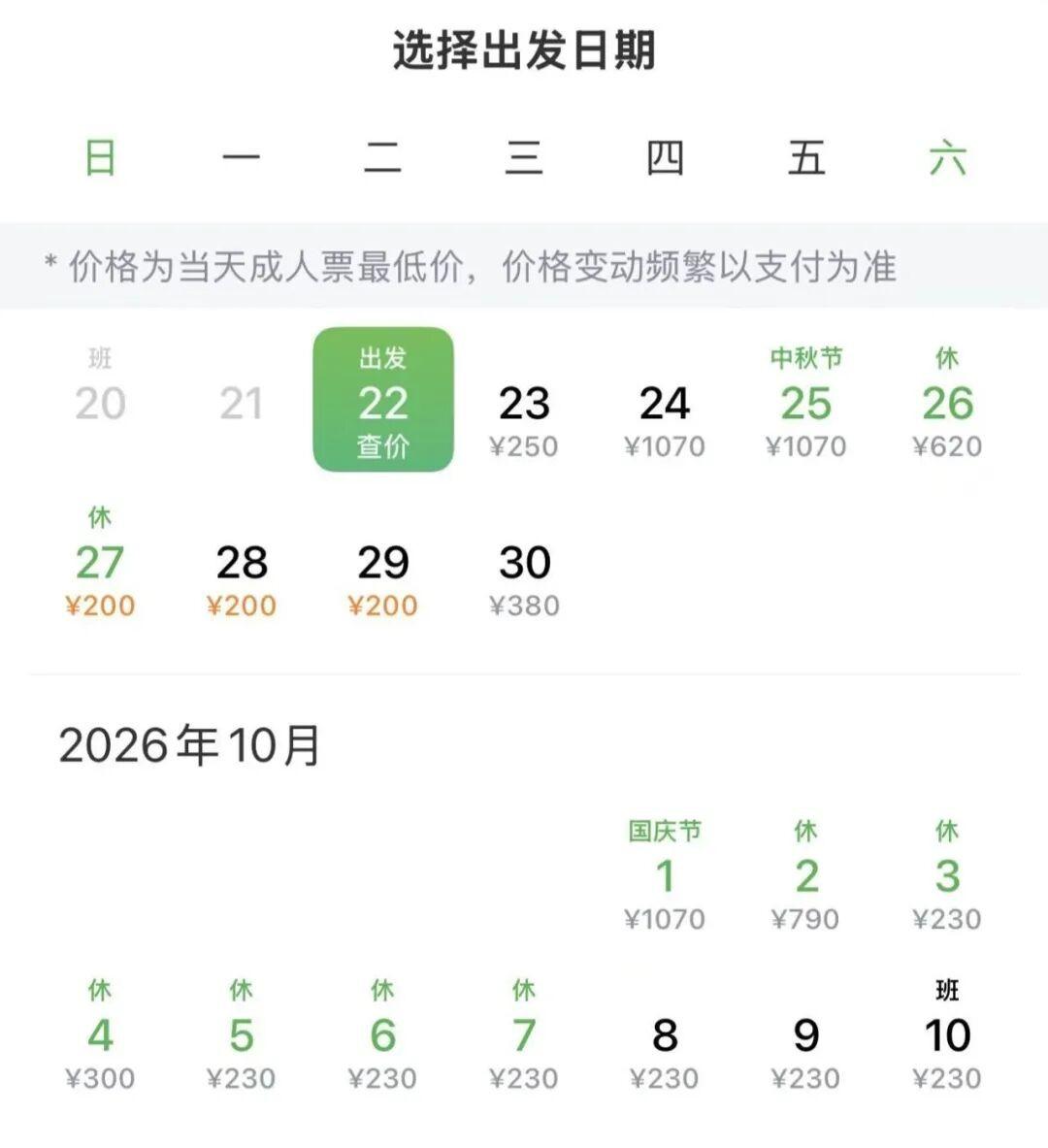 最新提醒：“捡漏”就这几天！双节机票暴涨600涨到2550，你还想去“说走就走”