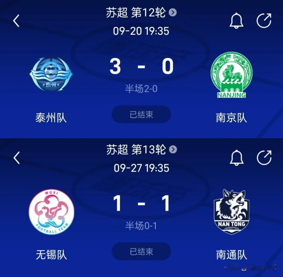 南通和南京半决赛都可能翻车，因为他们在常规赛都没有战胜半决赛的对手。
苏超半决赛