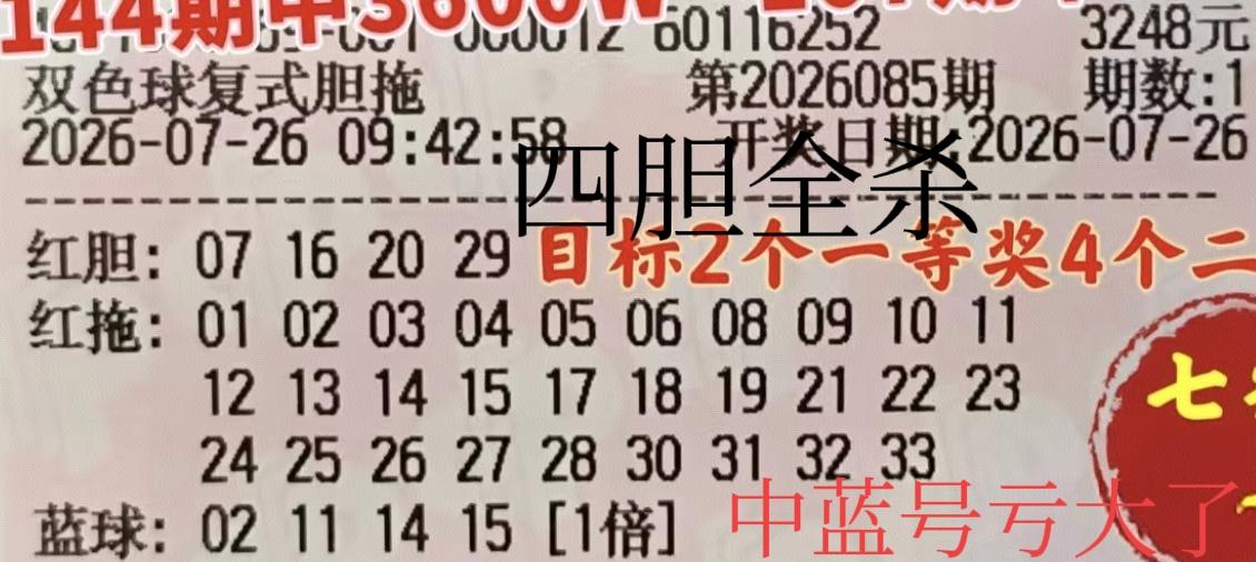 哈哈，这张大复式真有趣！之前总有两个遗漏号码被主任打怕了，这次选择全包，但四个胆