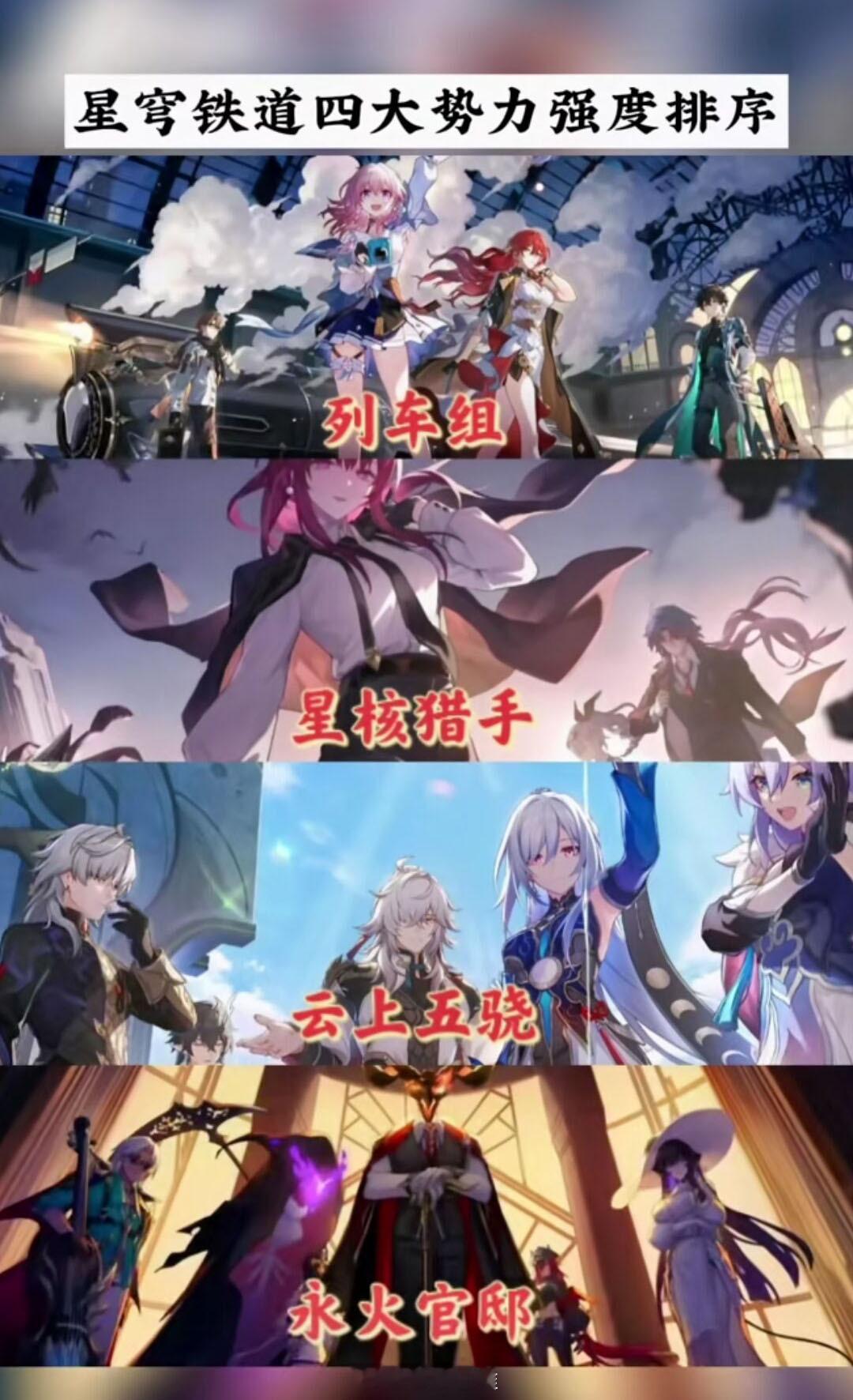 星穹铁道四大势力排序，哪个才是最强？[doge]#崩坏星穹铁道# ​​​