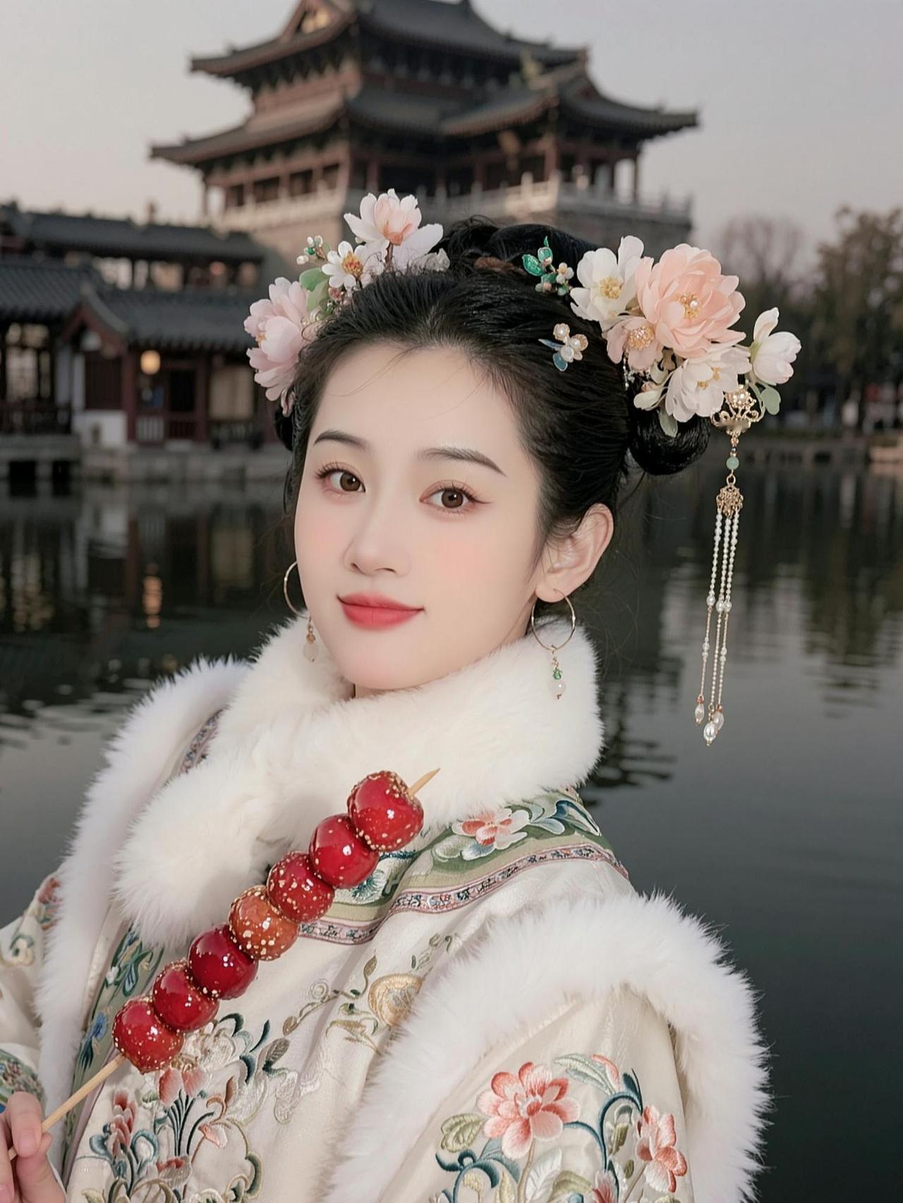 格格出宫了来玩了。格格驾到 手拿糖葫芦 抖音玩法合伙人计划 @D0U十小助手