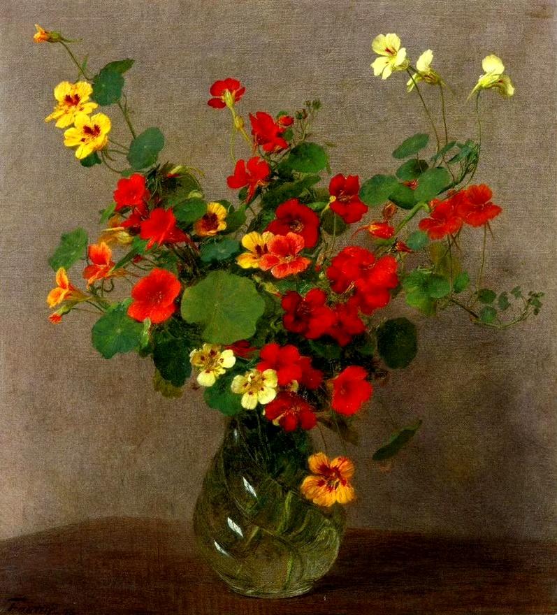 旱金莲，1893年，法国画家Henri Fantin-Latour