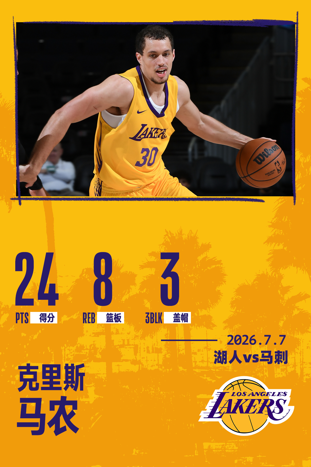 「克里斯-马农夏联🆚马刺数据」禁区推土机，我们新签下的双向合同球员马农今天表现