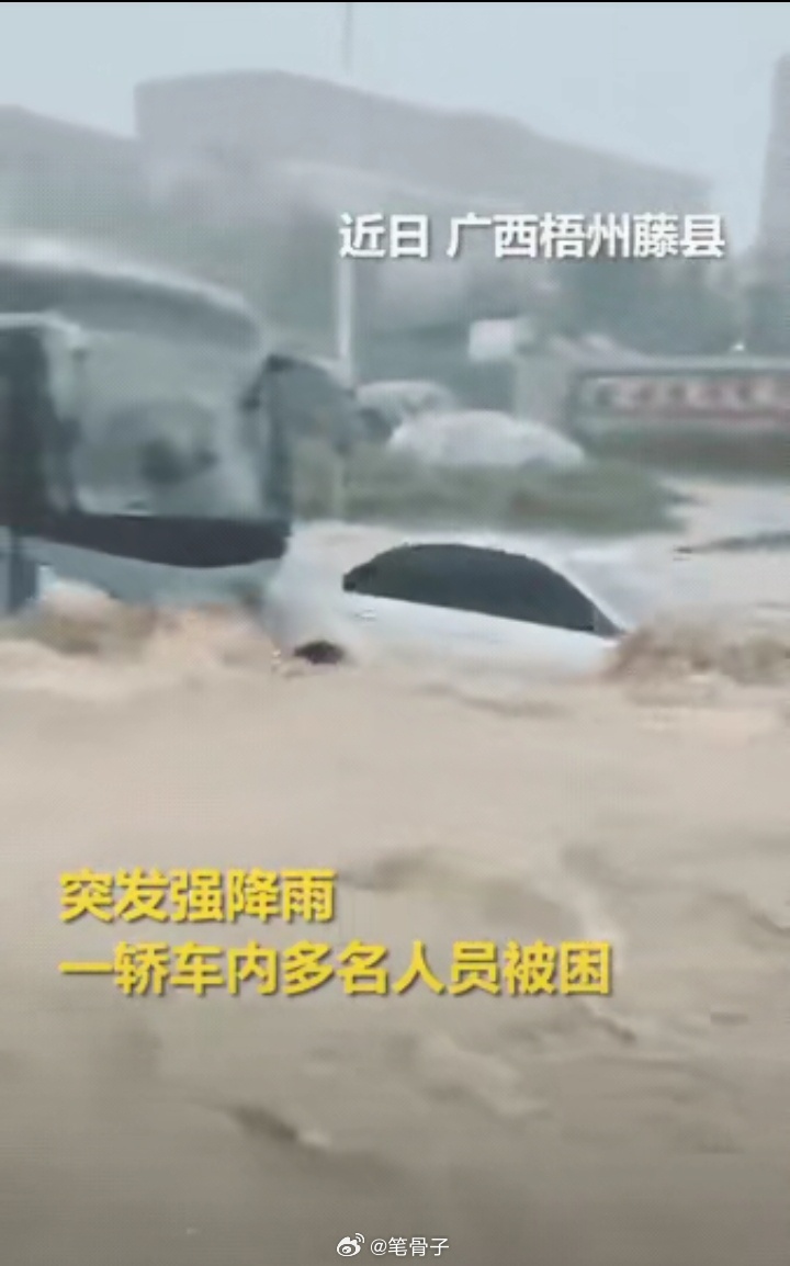 上人民日报了！洪水无情人有情！[good][鲜花]8月4日，广西梧州藤县突发强降