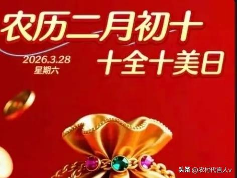 今日二月初十“十全十美日”，做1事忌1事，为全家祈福，日子圆满少烦忧。
 
“二