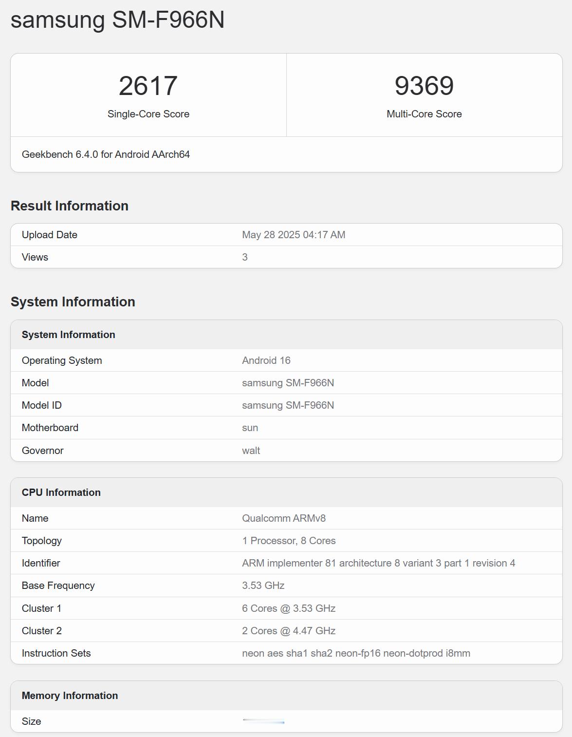 韩版 Flip7 和 Fold7 最新跑分已出现Flip7 Exynos 250
