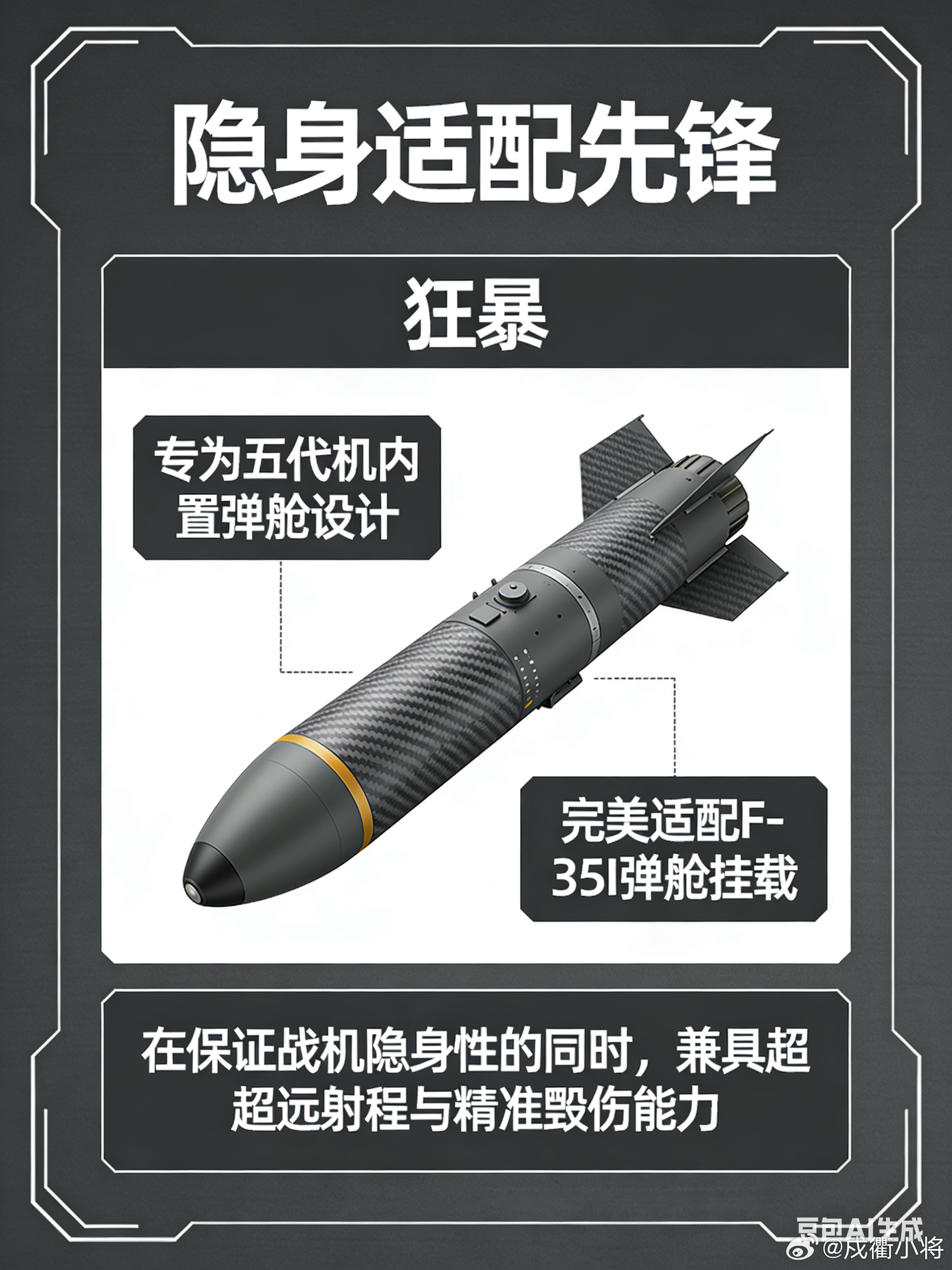 “狂暴”空地导弹是以色列拉斐尔公司研发的超音速空地导弹，采用火箭助推+冲压发动机