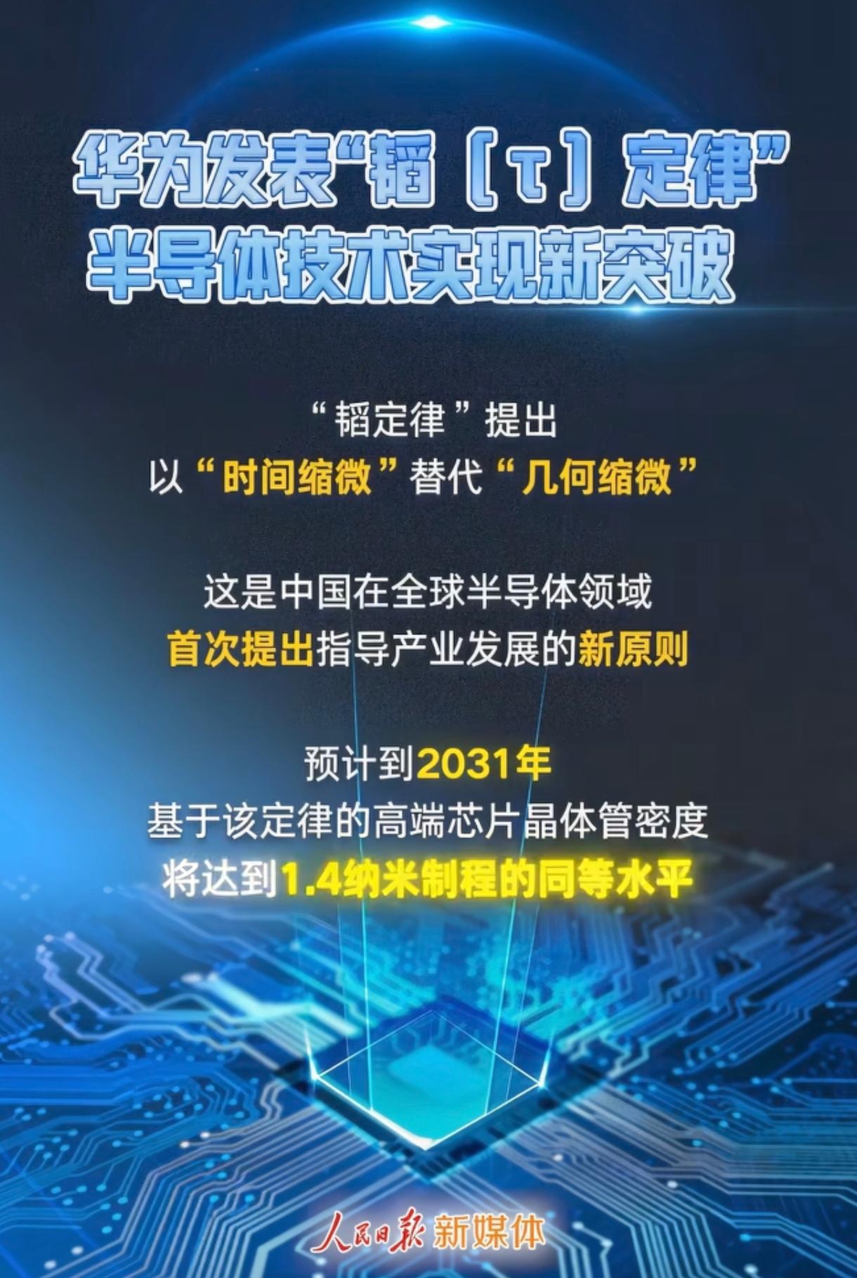 太令人振奋了，华为因为研发并提出了“韬定律”，现在华为就是世界规则的制定者了。华