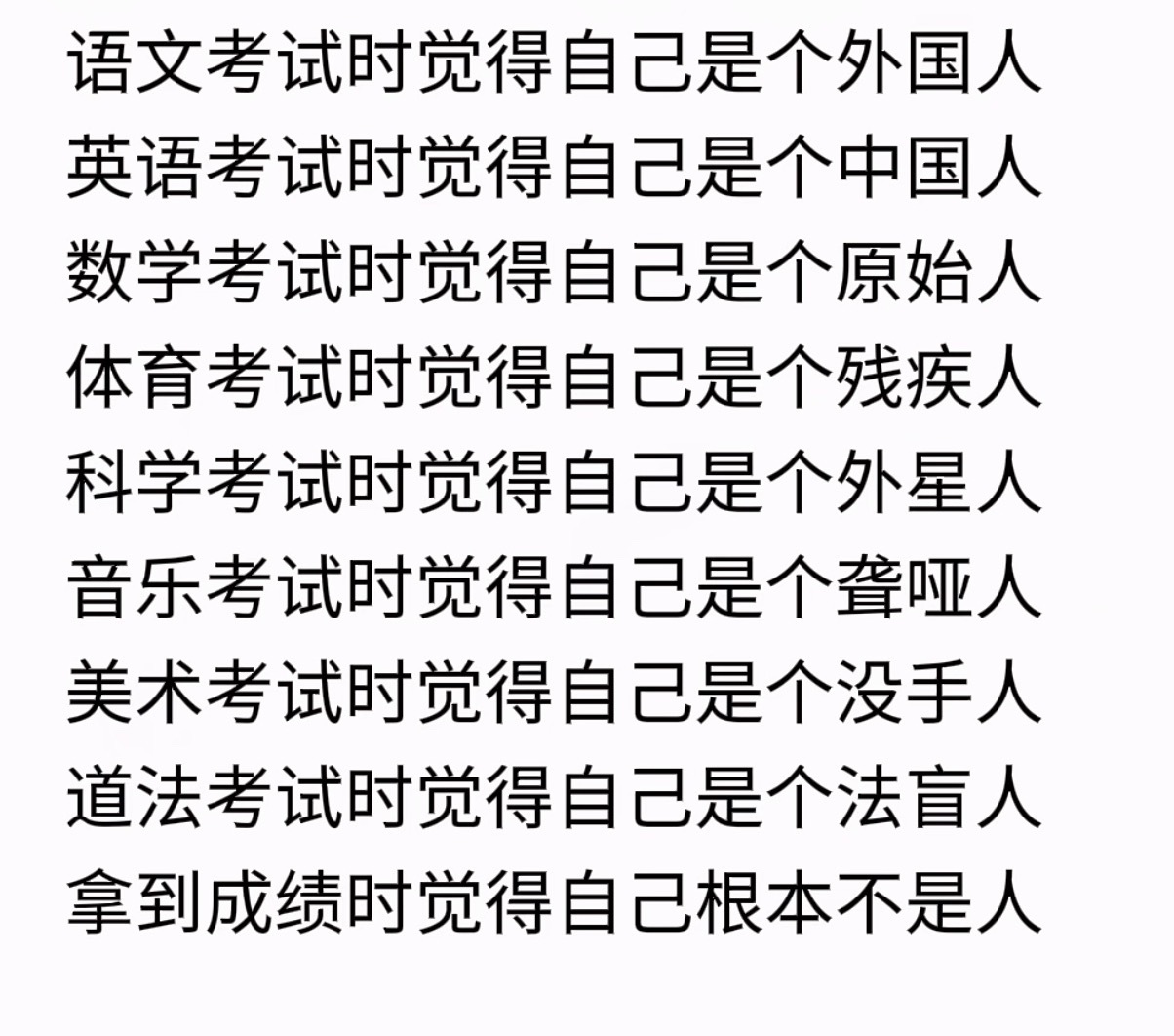 每次考差了我的感想be like