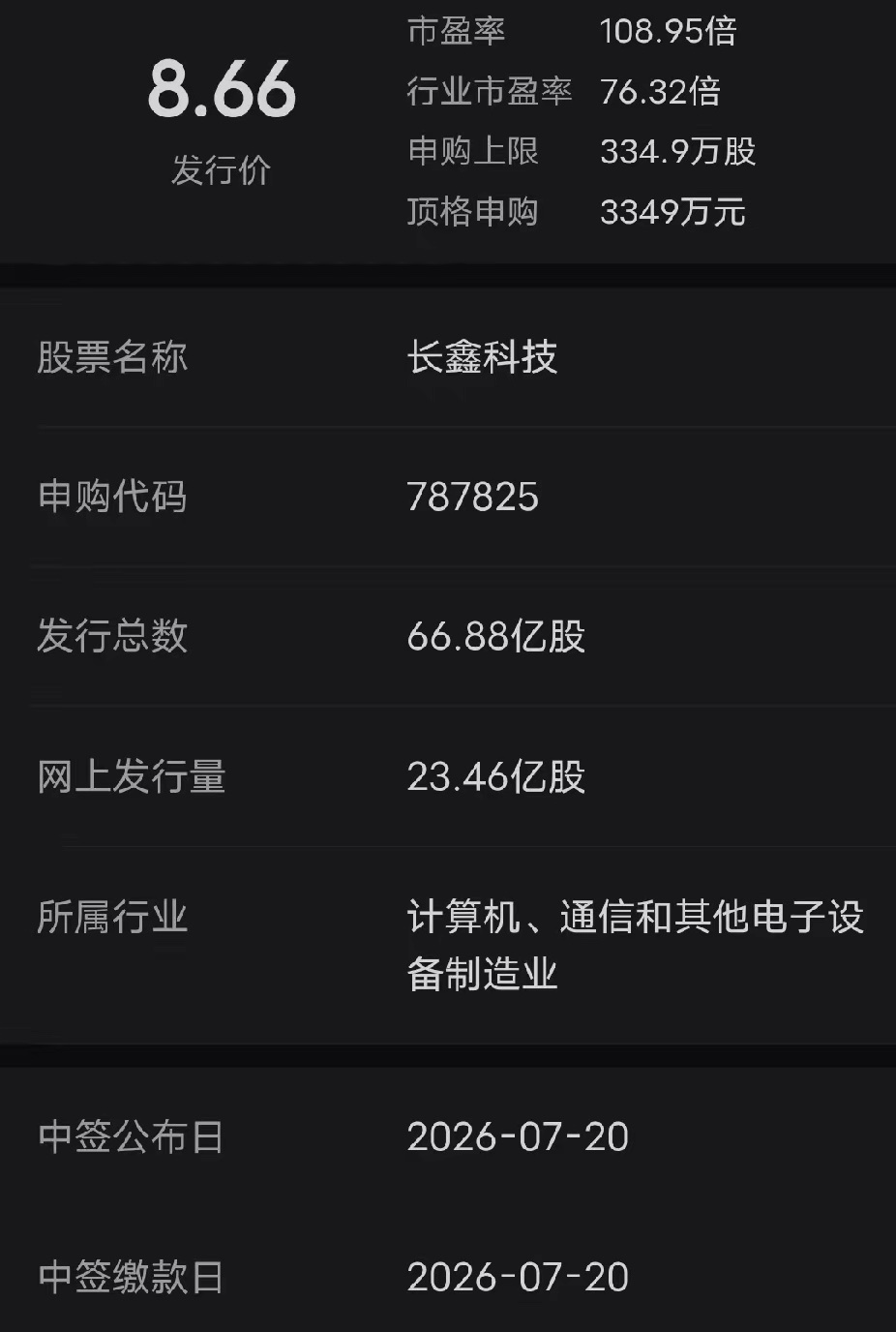 长鑫科技中签长鑫科技一签能吃多少肉？长鑫科技是国内DRAM芯片核心龙头，承载存储