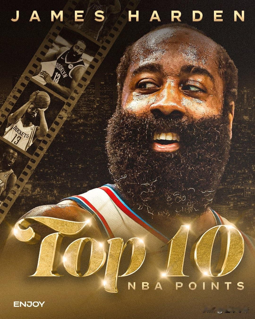 NBA历史第10人，哈登职业生涯总得分超越安东尼排名NBA历史第十!

在今天快