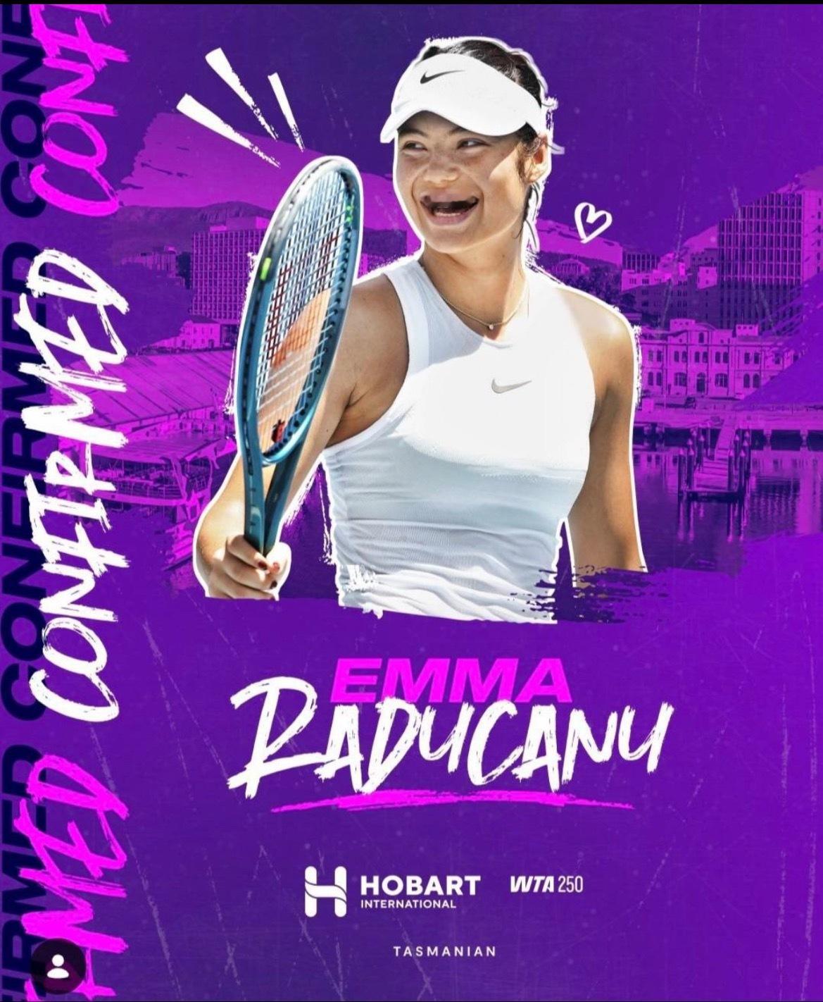 网球talking大会 艾玛·拉杜卡努🇬🇧将参加1月12日开始的WTA 25