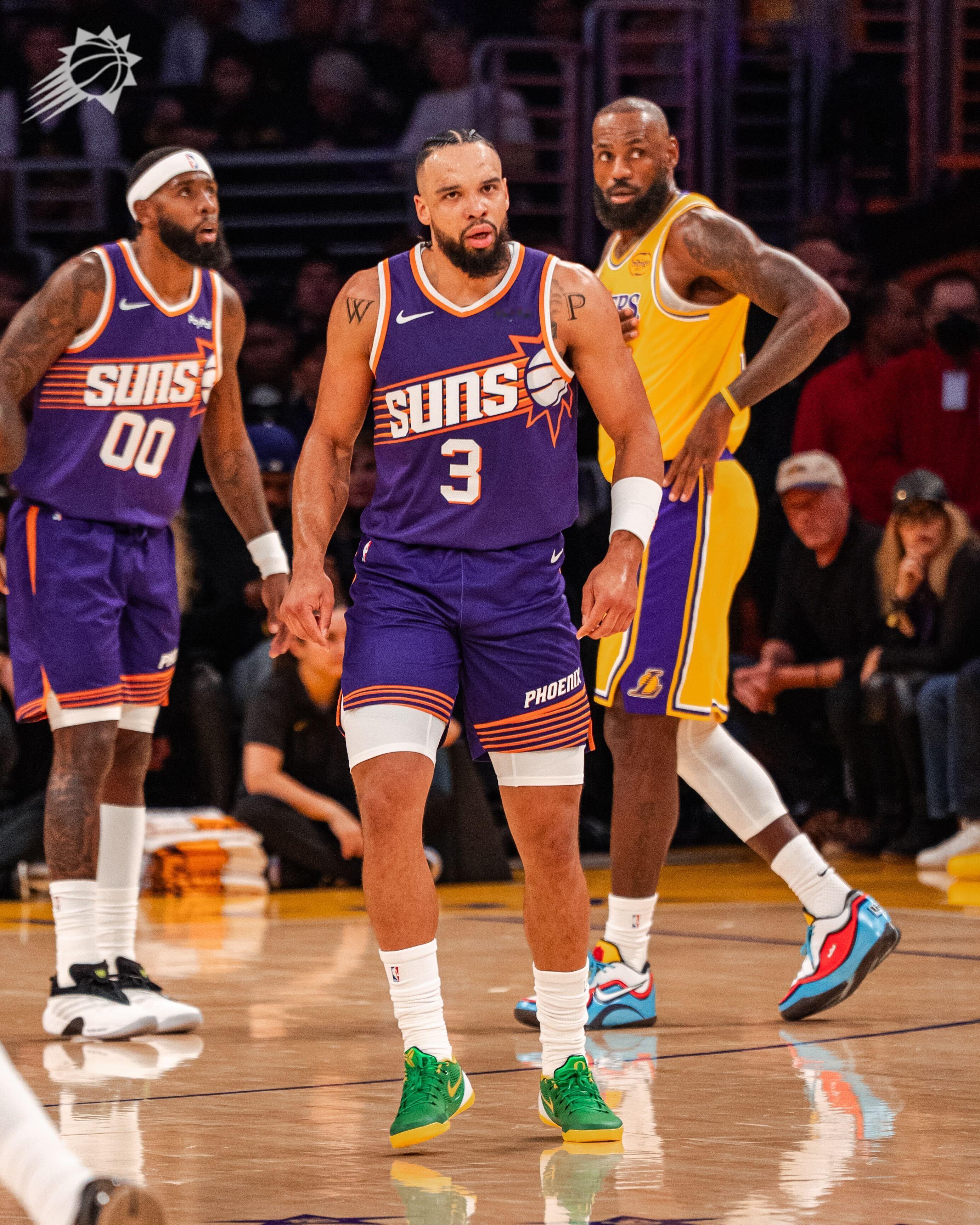 打湖人就来劲儿🔥！顶着老詹的追帽将球打进！随后又与东契奇互喷垃圾话！！😈菲尼