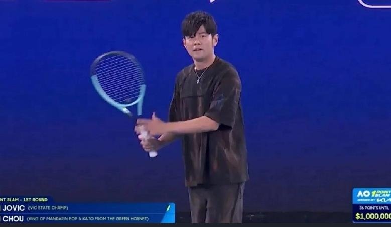 亚洲音乐天王周杰伦今日参加澳洲网球公开赛（澳网）“一分大满贯”（One Poin