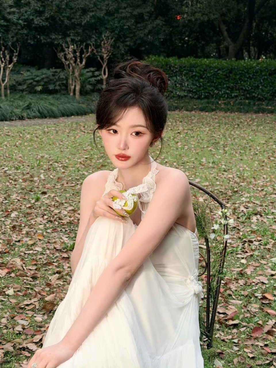 孔雪儿青苹果头像孔雪儿一颗青苹果孔雪儿花苞头造型