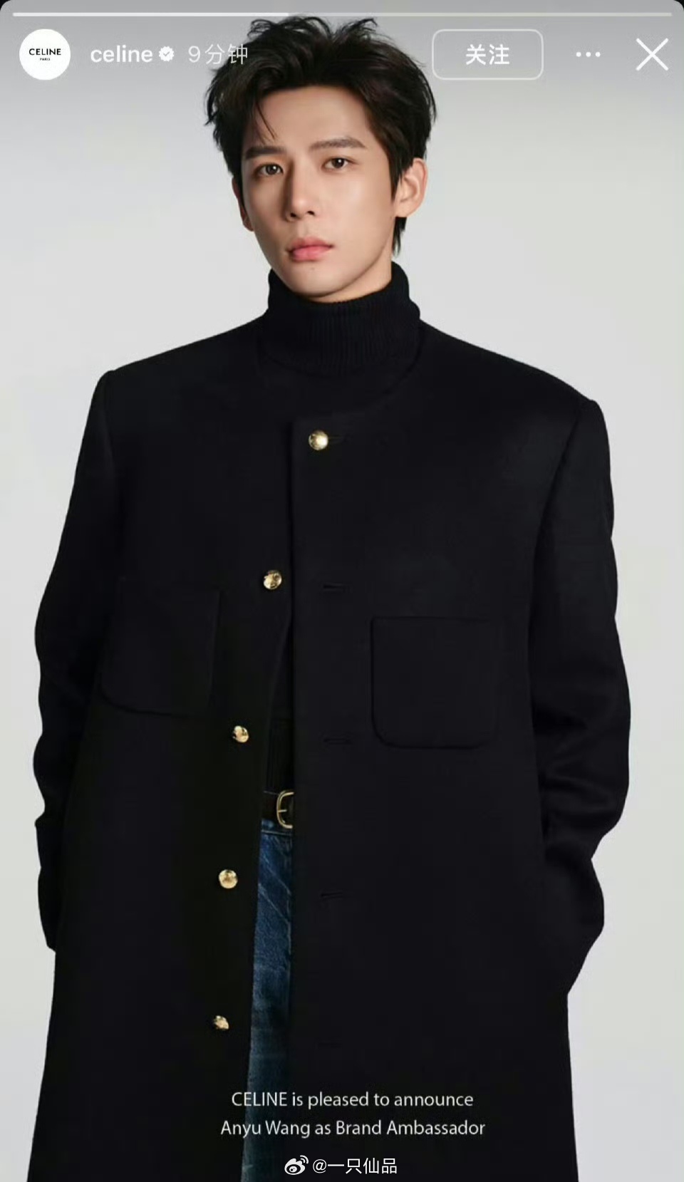 Celine官宣王安宇，首位中国男大使王安宇商业价值太顶了，确实一骑绝尘王安宇C