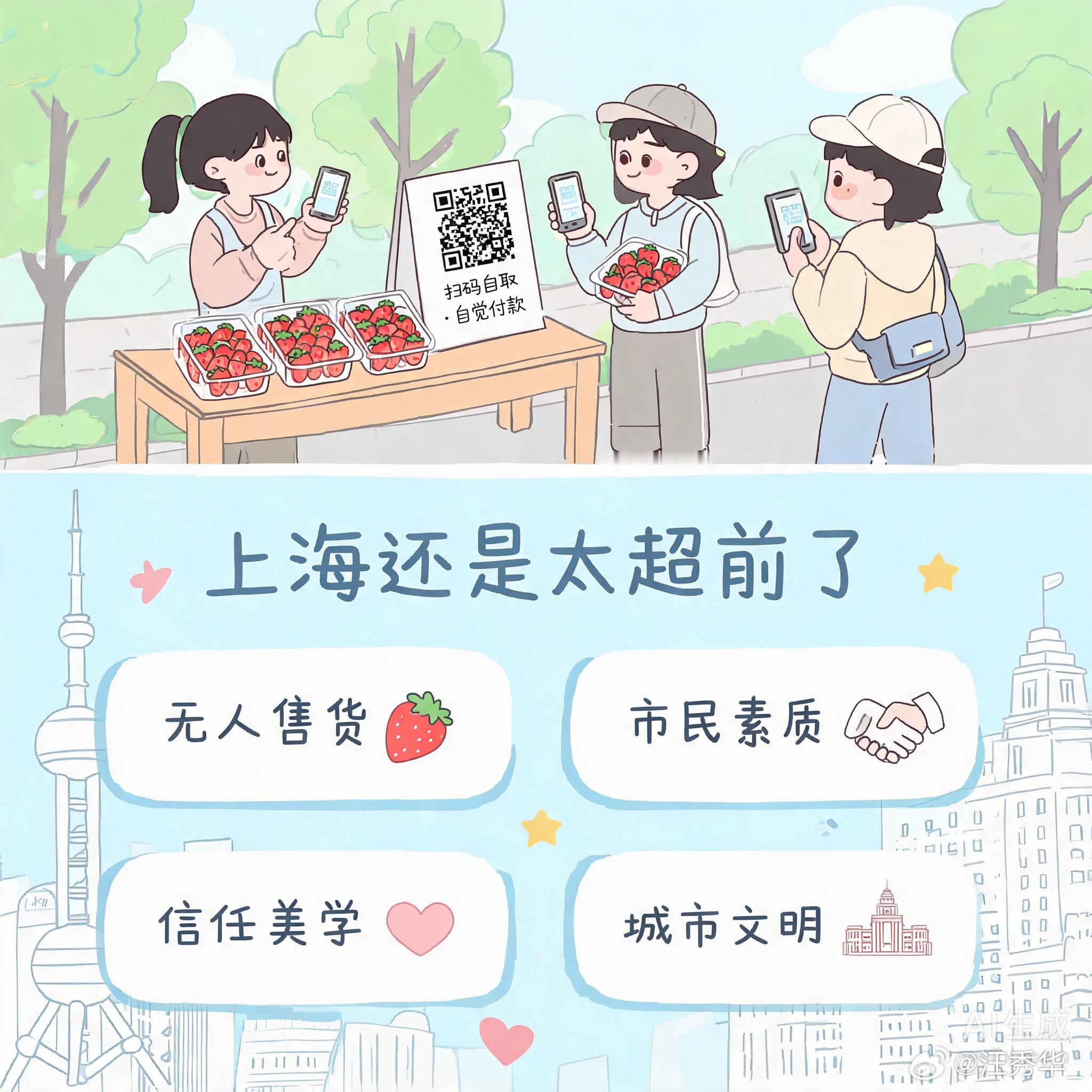 上海路边那个25元的无人草莓摊，看了一圈讨论，其实挺有意思。有人担心回本问题，有
