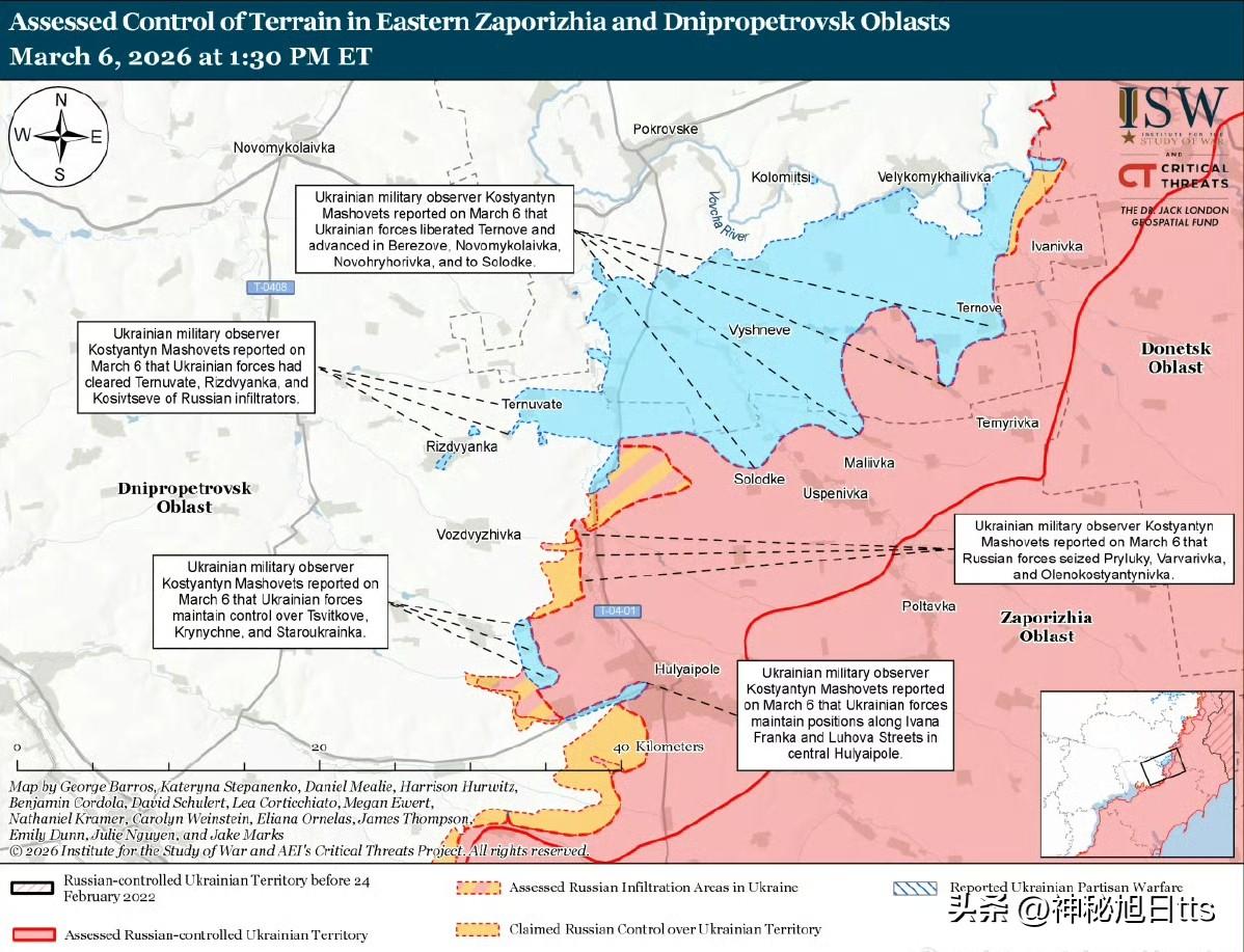 乌克兰军队继续解放乌克兰南部领土。ISW观察到的证据显示，自2026年1月1日以