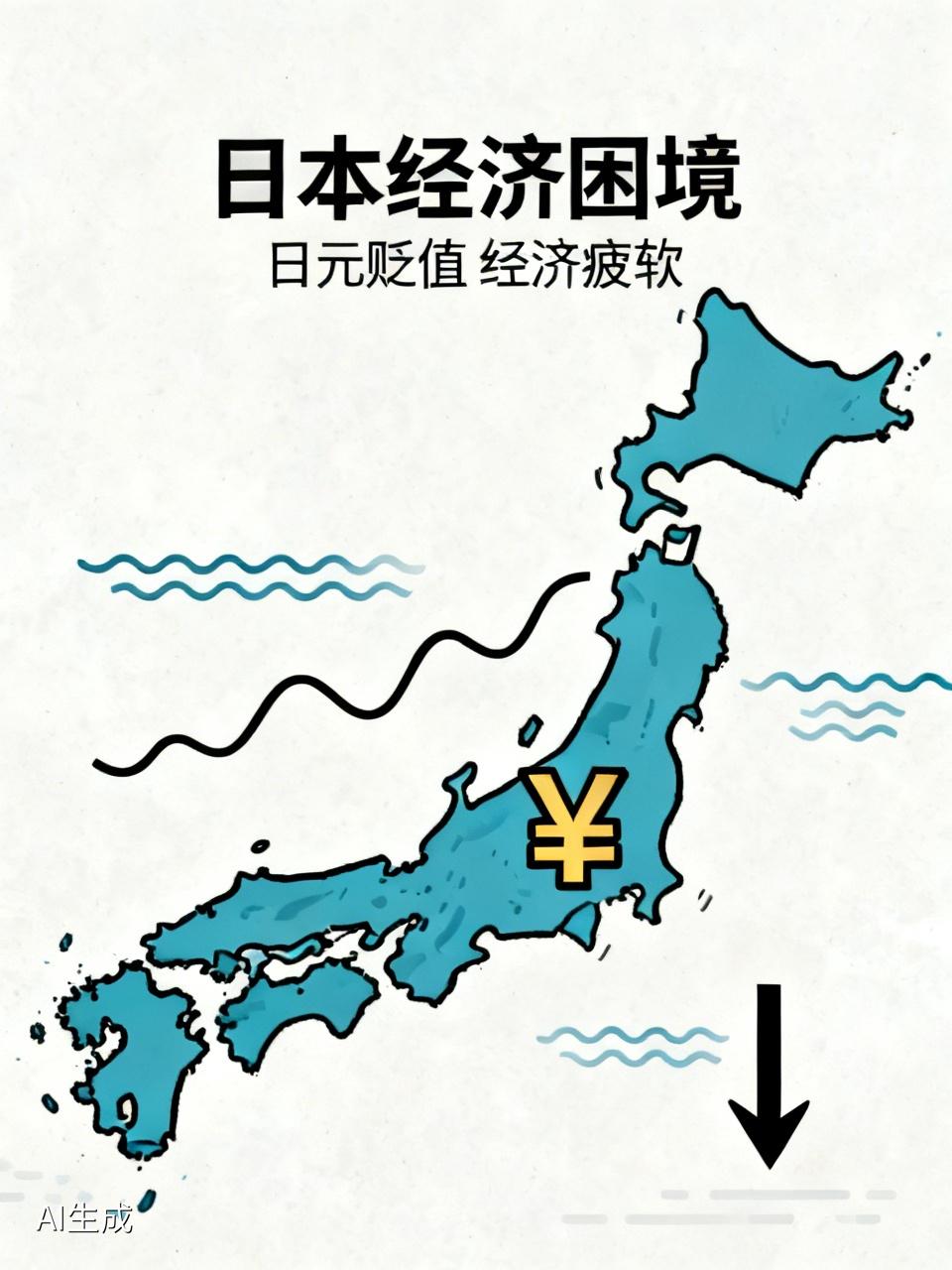 彻底慌了！日本遭连环暴击，国运断崖式下跌，再也撑不住了
 
褪去过往的经济光环，