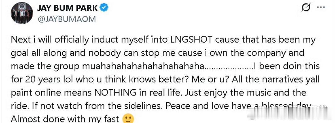 朴宰范将加入LNGSHOT11日，朴宰范在社交平台发文，称自己将要加入旗下组合男