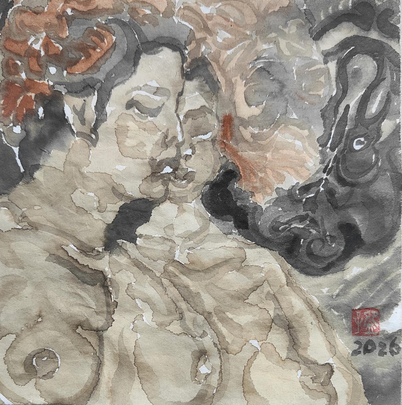 碗子的纸片水墨《霸王别姬》
