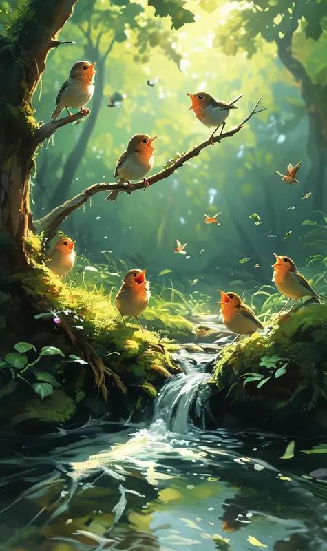 鸟语惊梦


一夜童年近五更，悠悠故里梦千重。
忽闻鸟语如母语，唤醒儿心晓色中。