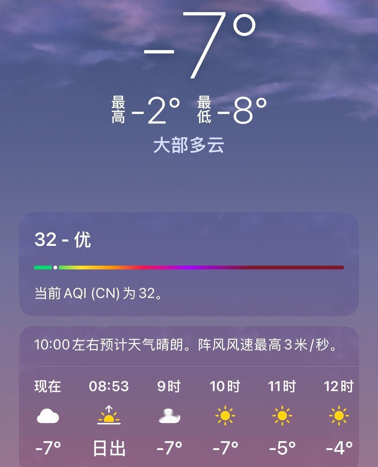 -7度 就问这温度爽不爽