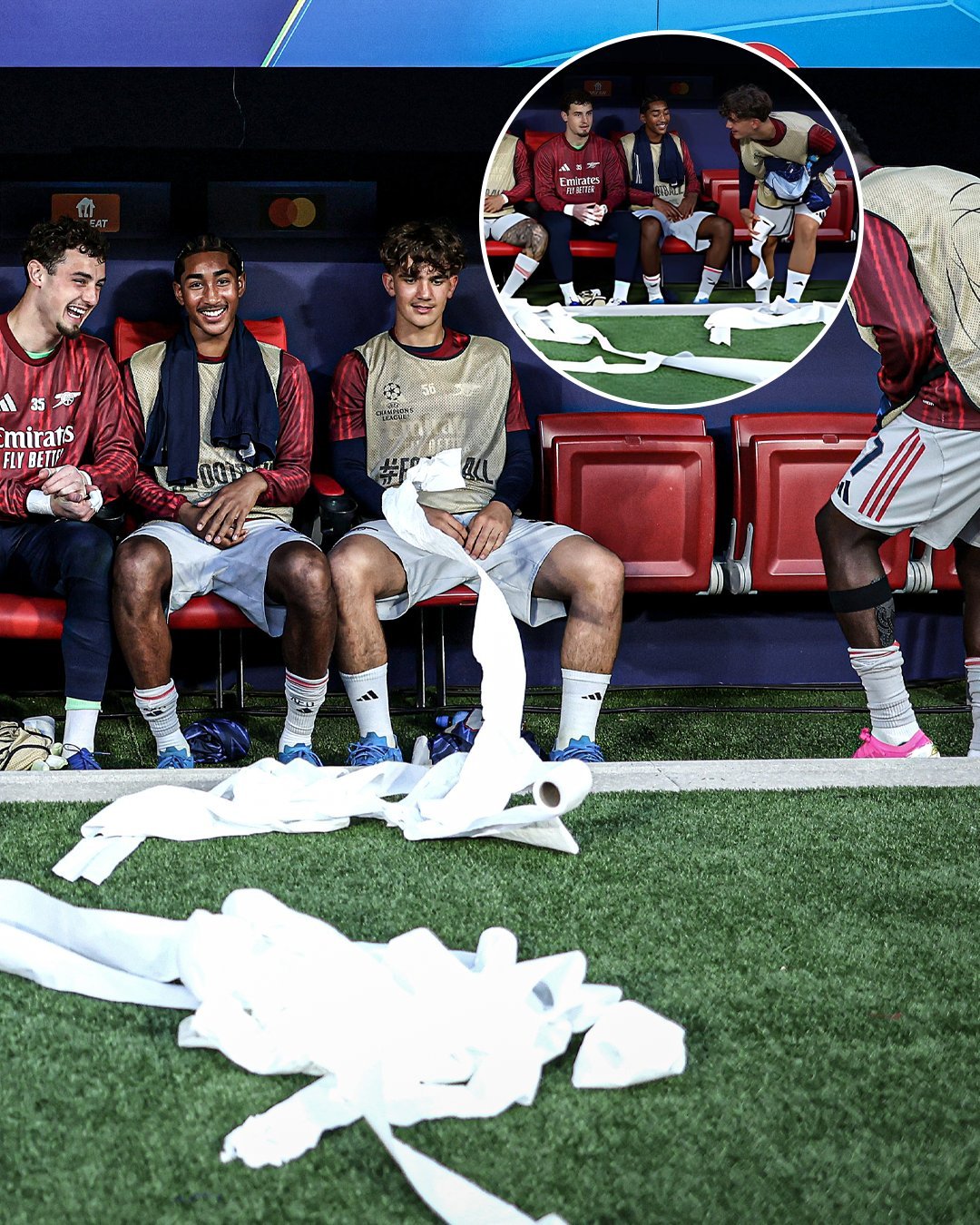 为啥全场都是卫生纸啊？制造球场氛围还是有什么传统说法？马竞1比1阿森纳 欧冠