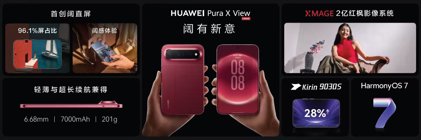华为Pura X View阔直板销量曝光：50天出货100万台
