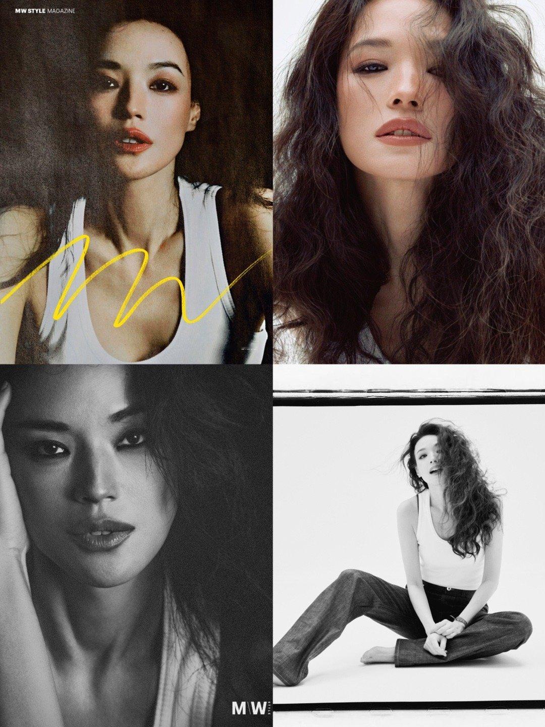 好有故事感的一张脸，很契合周末画报的风格，眼神、动作、标志性红唇、慵懒又让人舒服