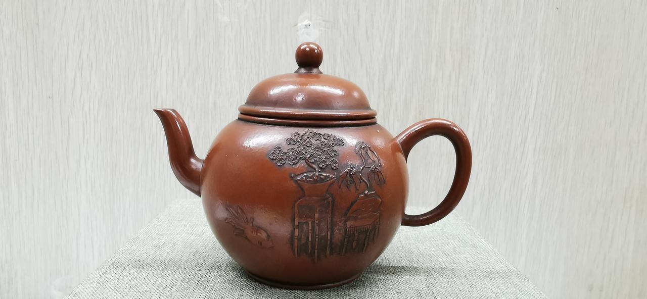 早期中国宜兴精品紫砂茶壶（独孔、约138cc）器物之美 紫砂艺术 紫砂壶 茶生活
