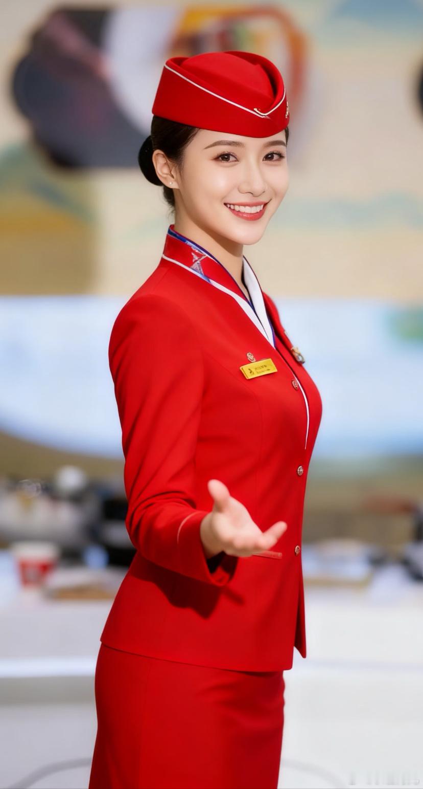 空姐的制服照就是美。 