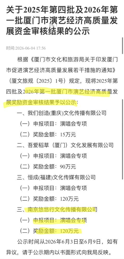 梓渝厦门演唱会获官方奖励120万这是真拉动消费了，不然官方不可能这么大方 
