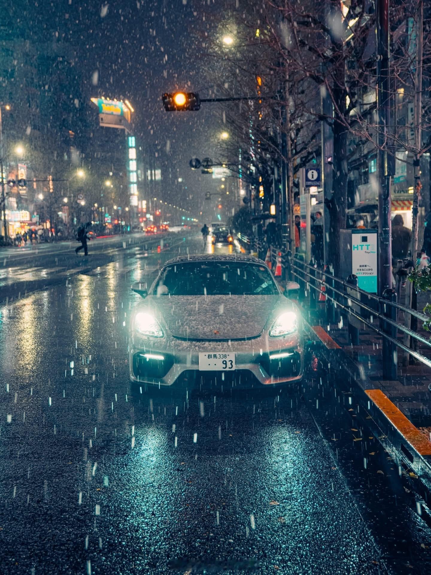 ❄️❄️❄️雪夜🌃🌃🌃👽保时捷718 Spyder👽 