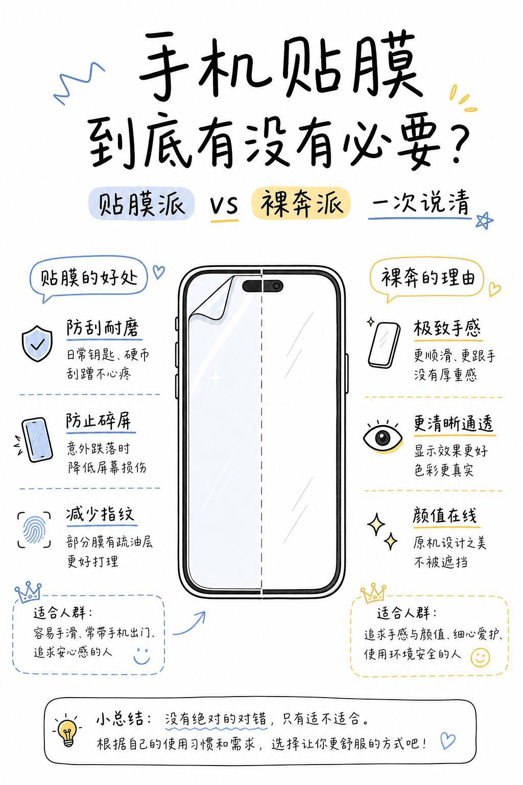 你能接受手机不贴膜吗原生玻璃那种顺滑干净的观感，任何膜都替代不了。但再强的盖板，