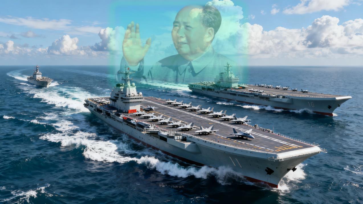 毛爷爷，您看到了吗？我们有了三航母！
您领导的新中国，没有惧怕过任何人，有着钢铁