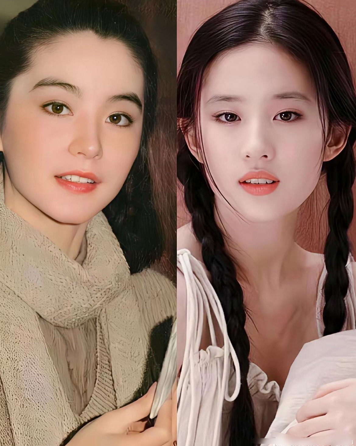 救命！现在才懂，林青霞就是70年代的刘亦菲吧！我真的越看越觉得，这俩的骨相和清冷
