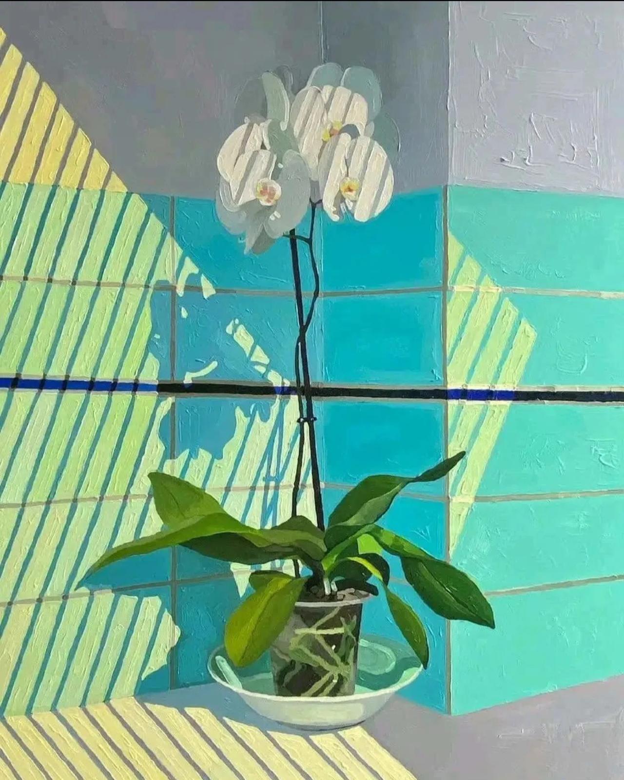 清爽，温柔，安静。

窗光落素台，瓶花静自开。
杯盏承轻暖，浮影共徘徊。

画家