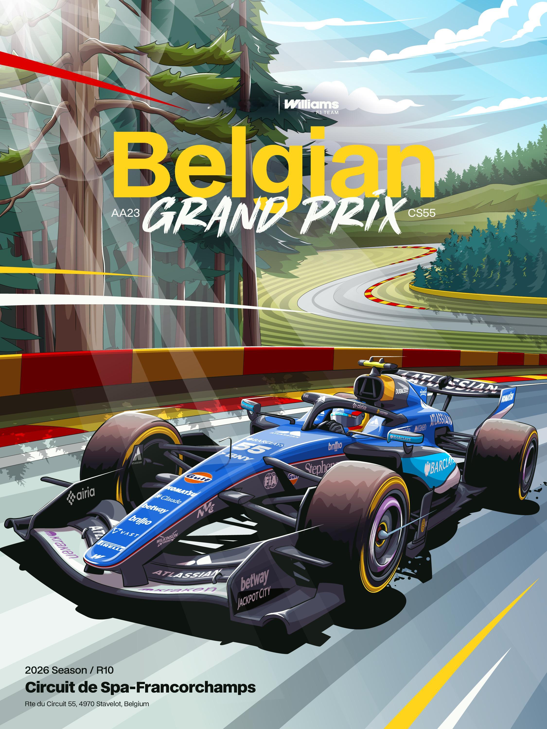 🇧🇪 夏休前的倒数第二站~各车队海报来了🏁🇧🇪 2026F1比利时大奖