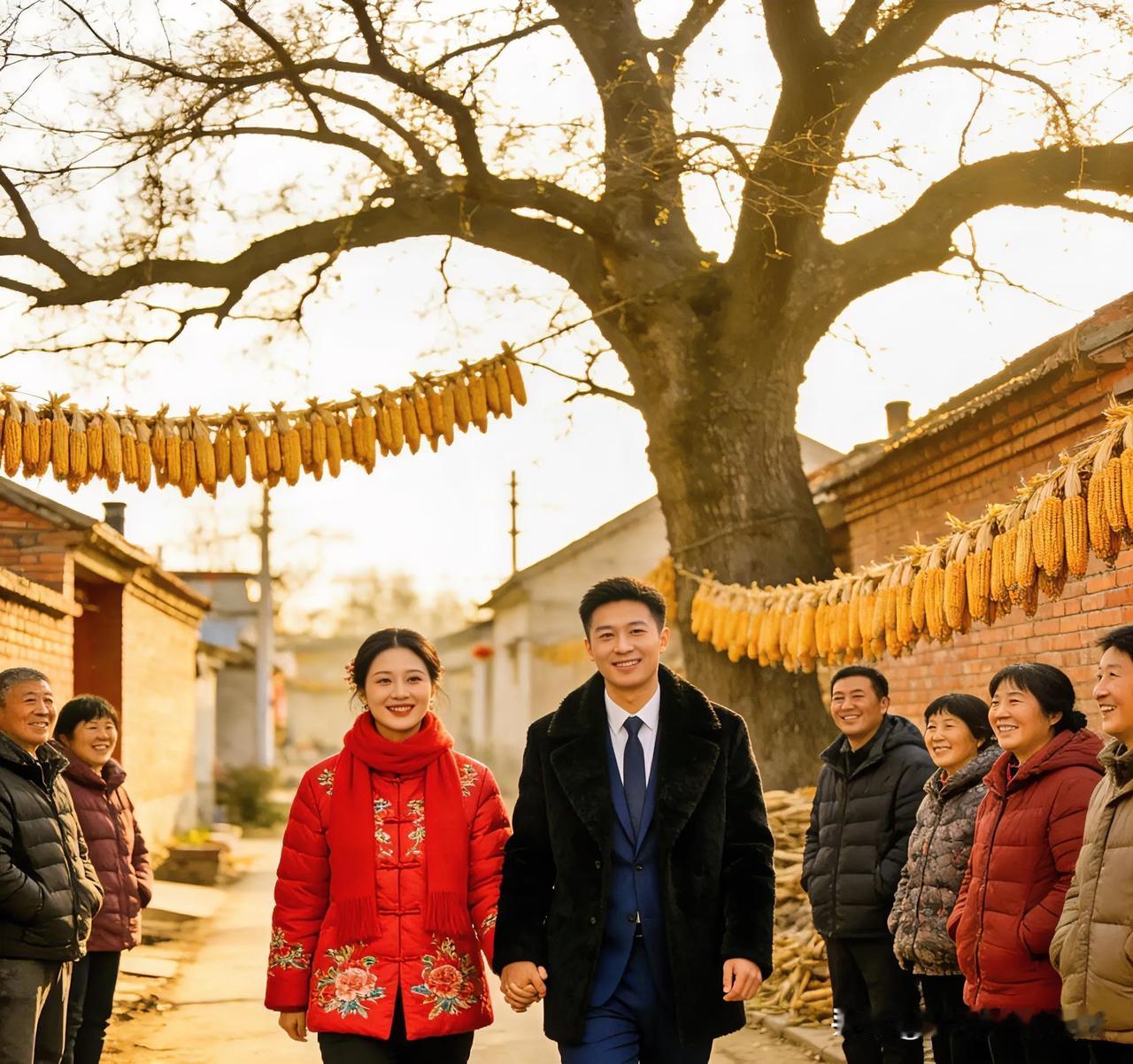 大年初二，大衣哥朱之文女儿朱雪梅与新婚丈夫张海洋回门，成了朱楼村的热门话题。
画