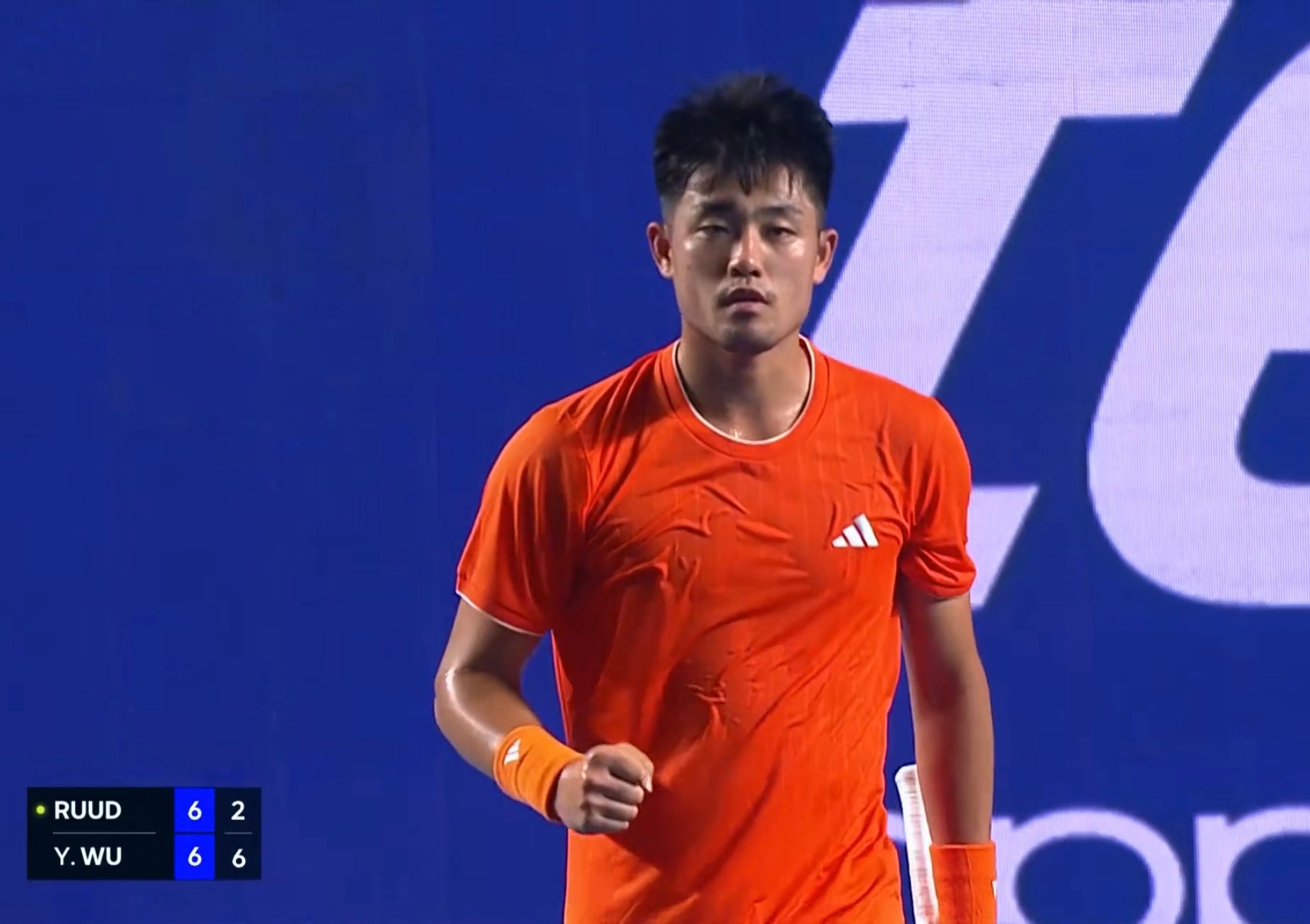 吴易昺vs鲁德 阿昺首盘7-6(2)拿下鲁德