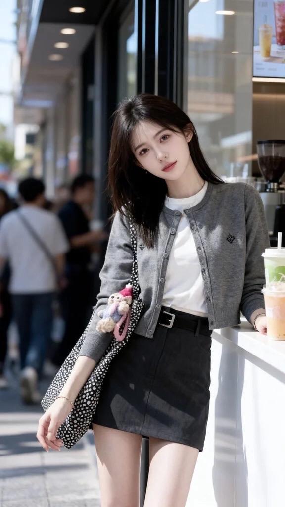 短裙穿搭 街头甜心风 韩剧女主穿搭 幂式穿搭 miu系穿搭