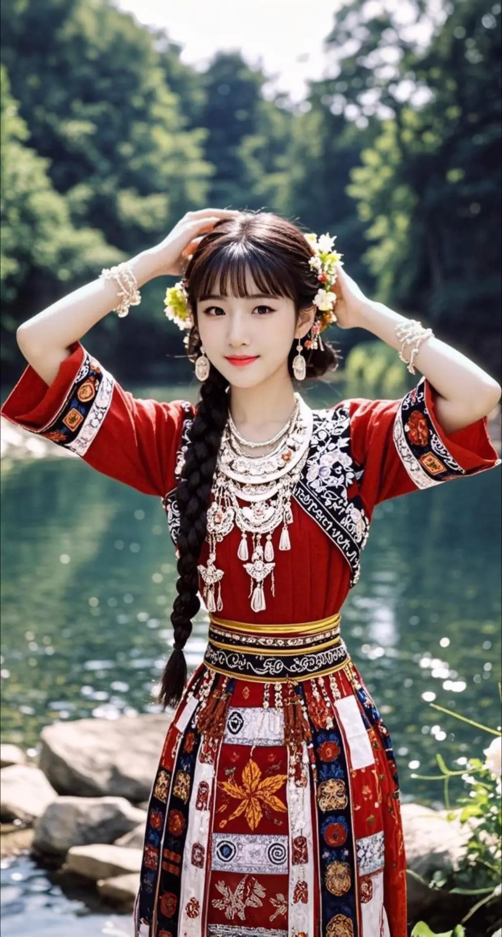 AI扩图 AI民族风美人韵