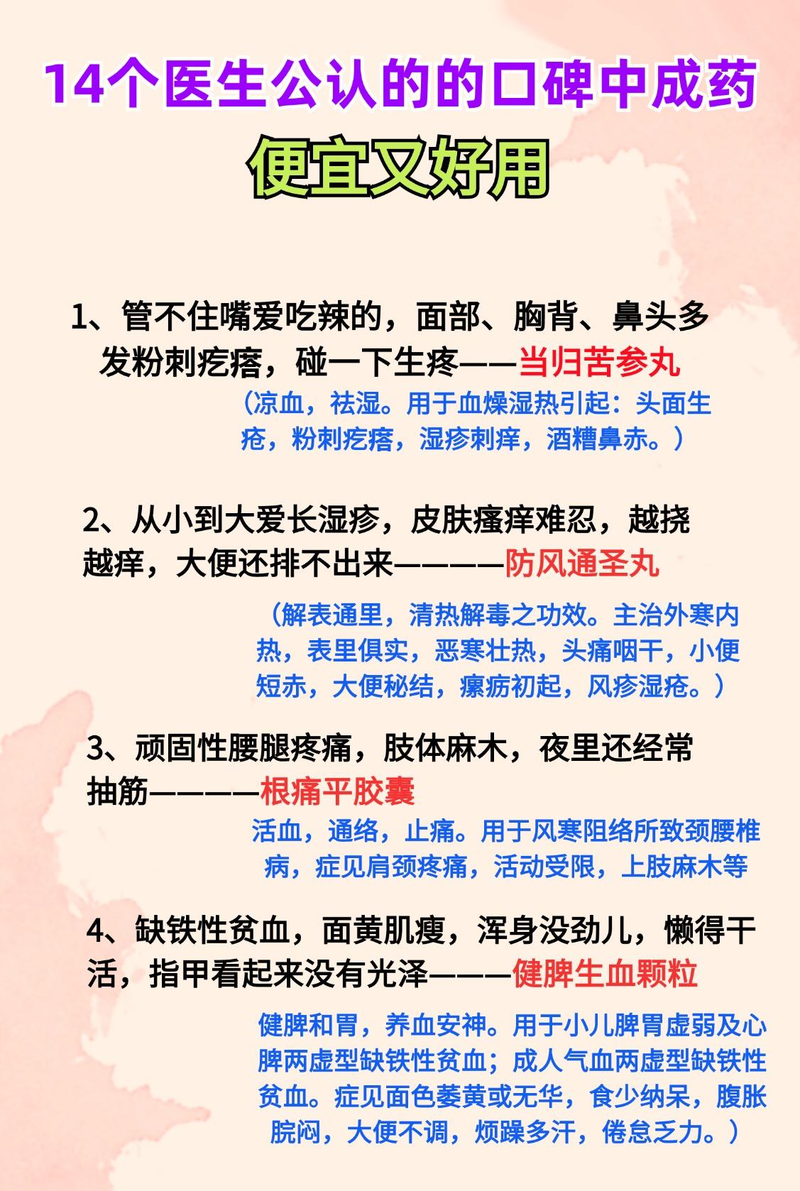 14个便宜好用的中成药，医生护士私下都在用，赶紧收藏起来吧[给力][给力][给力